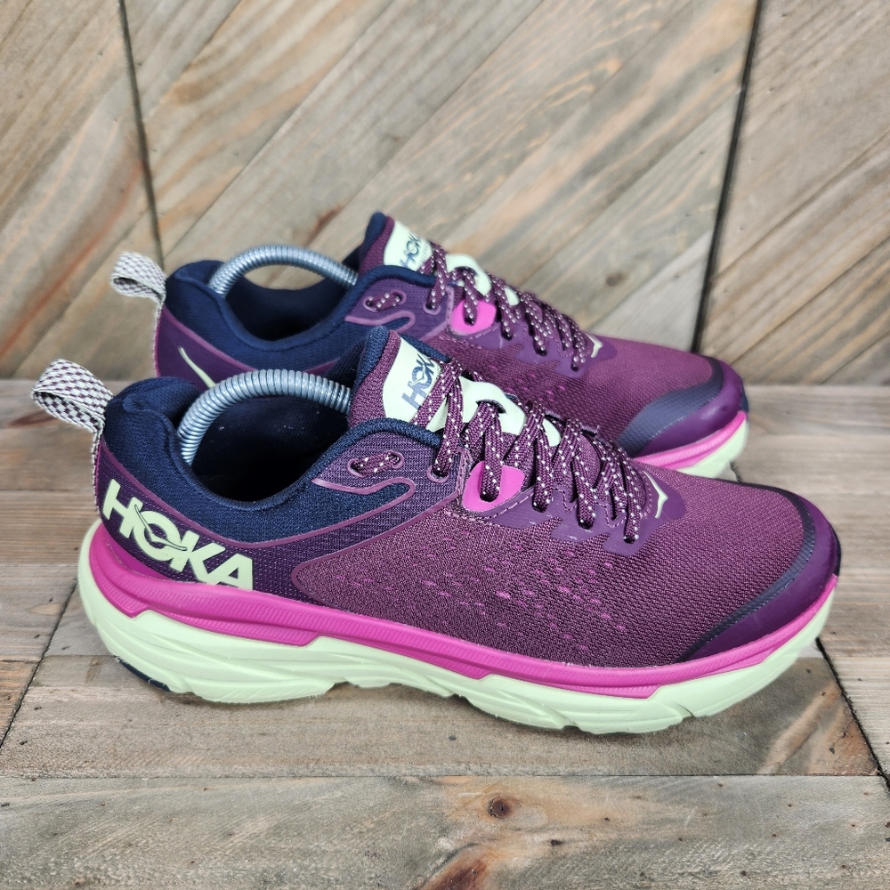 Hoka One One Women's Plum and Pink Athletic Shoes